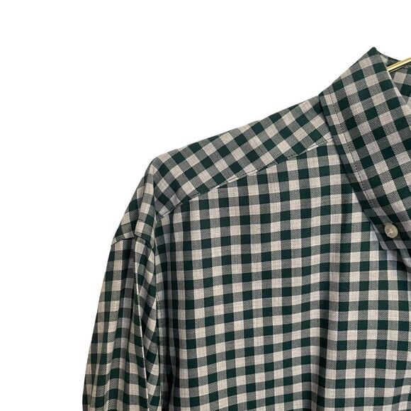 Vineyard Vines Classic Fit Tucker Cotton Green White Checked Button Down Shirt L - Picture 4 of 9